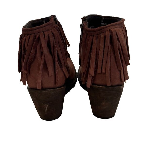 Independent Boot Co Size 9.5 Brown Suede Fringe Zip Ankle Boots - Picture 6 of 10